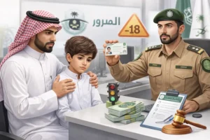 عقوبة القيادة دون السن القانوني في السعودية​