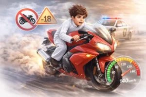 عقوبة القيادة دون السن القانوني في السعودية​